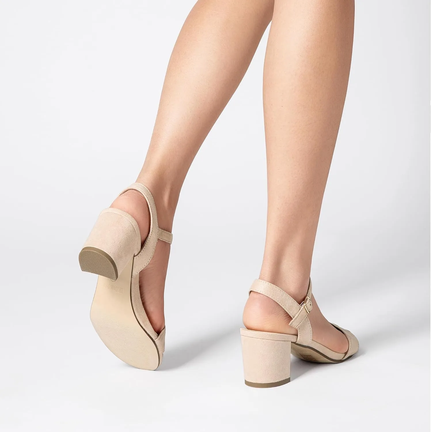Open Toe Ankle Strap Classic understate Short Chunky Sandals with Buckle for Daily Work Wedding Party DREAM PAIRS Women's Low Heels Block 