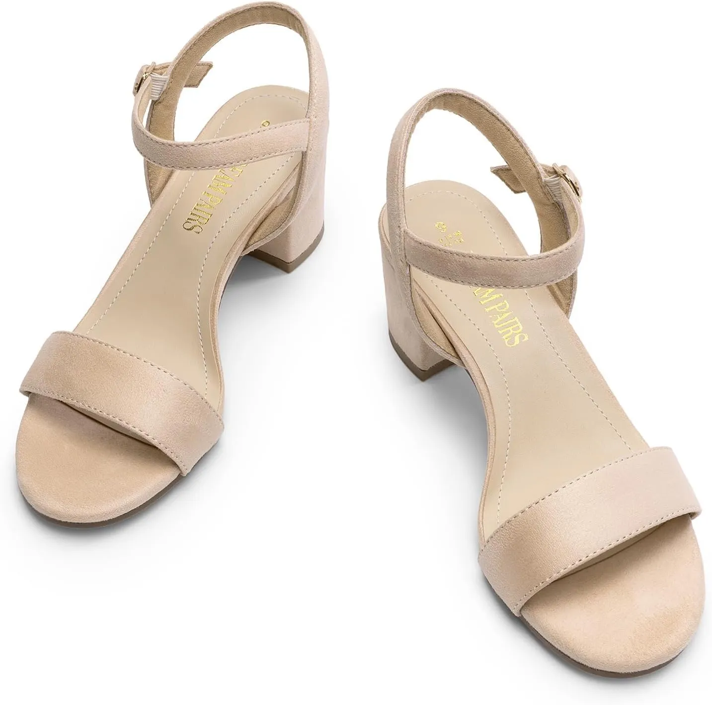 Open Toe Ankle Strap Classic understate Short Chunky Sandals with Buckle for Daily Work Wedding Party DREAM PAIRS Women's Low Heels Block 