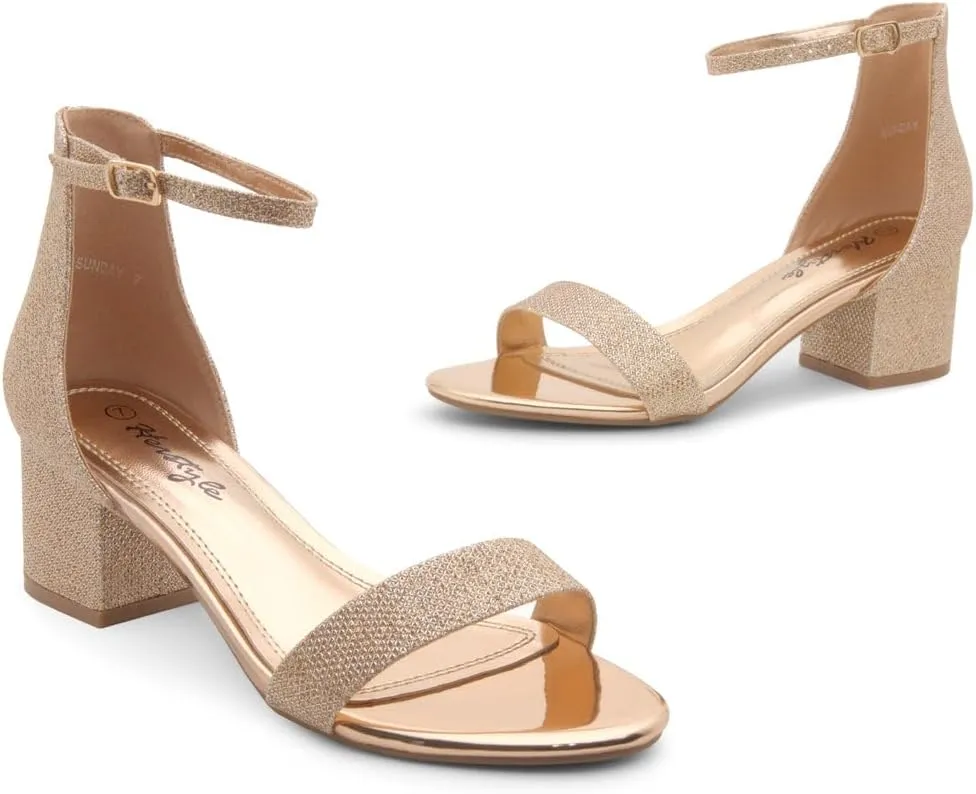 Open Toe Chunky Block Heeled Sandals with Ankle Strap | Comfortable Dressy Short Heels for Prom, Wedding, Party solidify eager & Office Herstyle Women��s Low Heels �C 