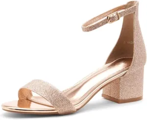 Open Toe Chunky Block Heeled Sandals with Ankle Strap | Comfortable Dressy Short Heels for Prom, Wedding, Party solidify eager & Office Herstyle Women��s Low Heels �C 