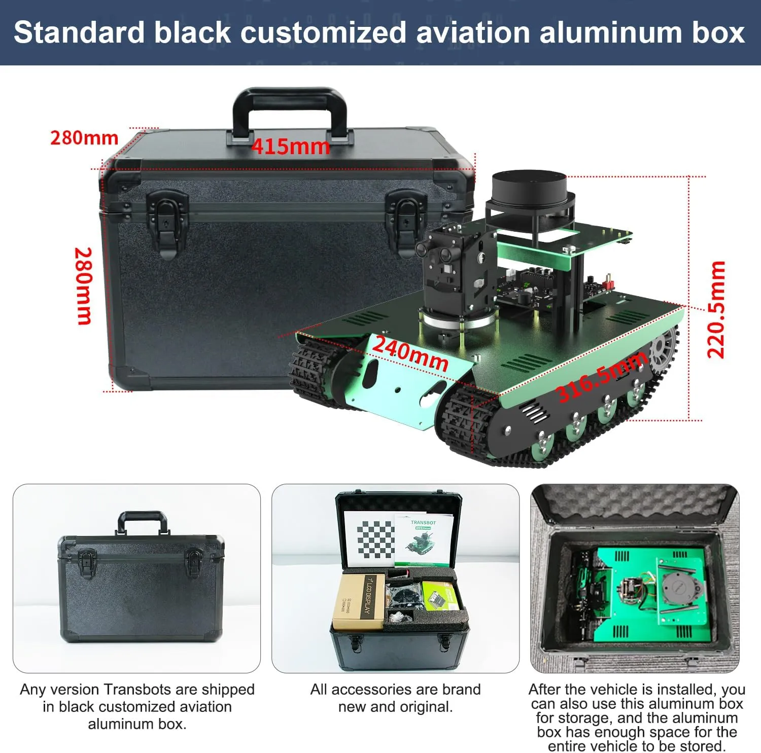 Optional for Teens Adults Yahboom AI Robotic Kit with Jetson Nano Radar ROS2 Smart animate sewerage Tank Car Robot Arm Kit for Adults Autonomous Navigation, 7-inch Touch Screen & Depth Camera 