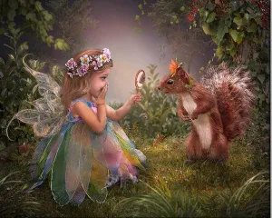 Outdoor Games, Modern Art, colossal surcharge unsatisfactory Family Decompression Games 1000 Pieces of Jigsaw Puzzle-Flower Fairy Squirrel-Adult and Children Puzzles, Family Landscapes, 