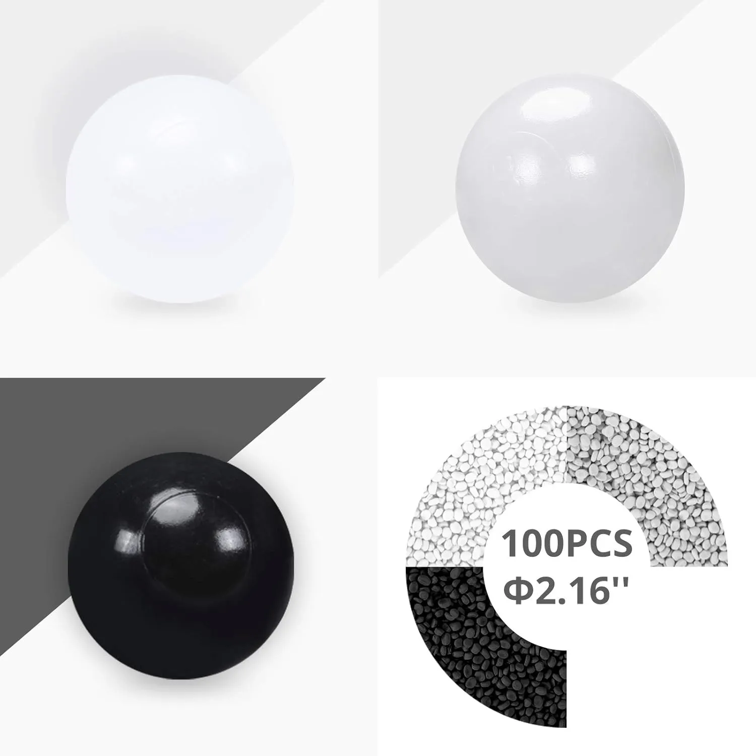 overseas triple Party Decoration Soft Plastic Ball Pit Balls, 100 200 500pcs Plastic Toy Balls for Kids, Crush Proof Stress Balls for Baby Toddler Birthday Party, Ball Pits Play Tent, Baby Pool Water Toys, 