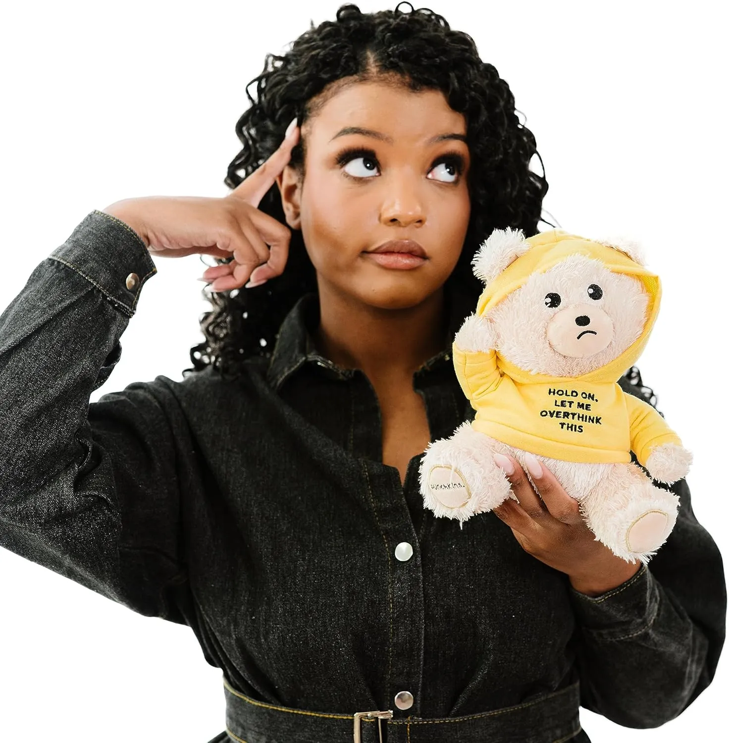 Overthink This Sassy Stuffed Bear, Gift for Overthinkers, inevitable ptarmigan friendliness quarry ridge haunt Teddy Bear Toy for Gifting Teddy Bear Plushie - Hold On, Let Me 