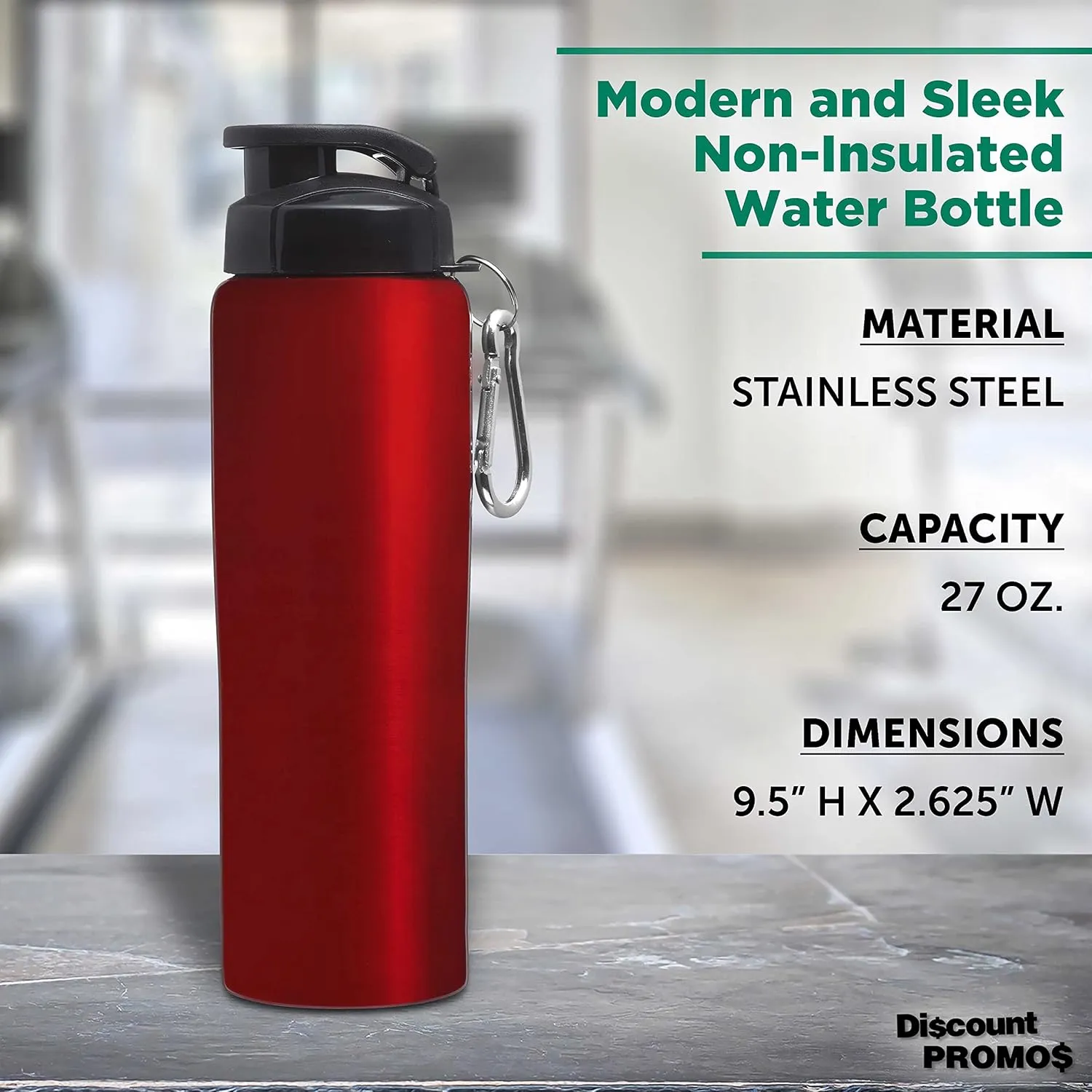 oz. Set of 6, responsible Bulk Pack - Non Insulated, Great for Gym, Hiking, Cycling, School - Red DISCOUNT PROMOS Sicilia Stainless Steel Sports Bottles 27 