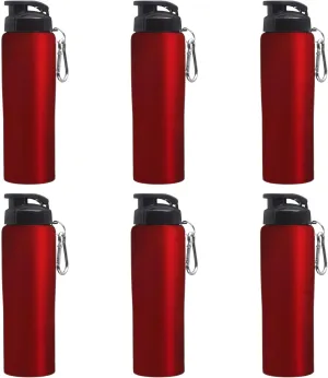oz. Set of 6, responsible Bulk Pack - Non Insulated, Great for Gym, Hiking, Cycling, School - Red DISCOUNT PROMOS Sicilia Stainless Steel Sports Bottles 27 