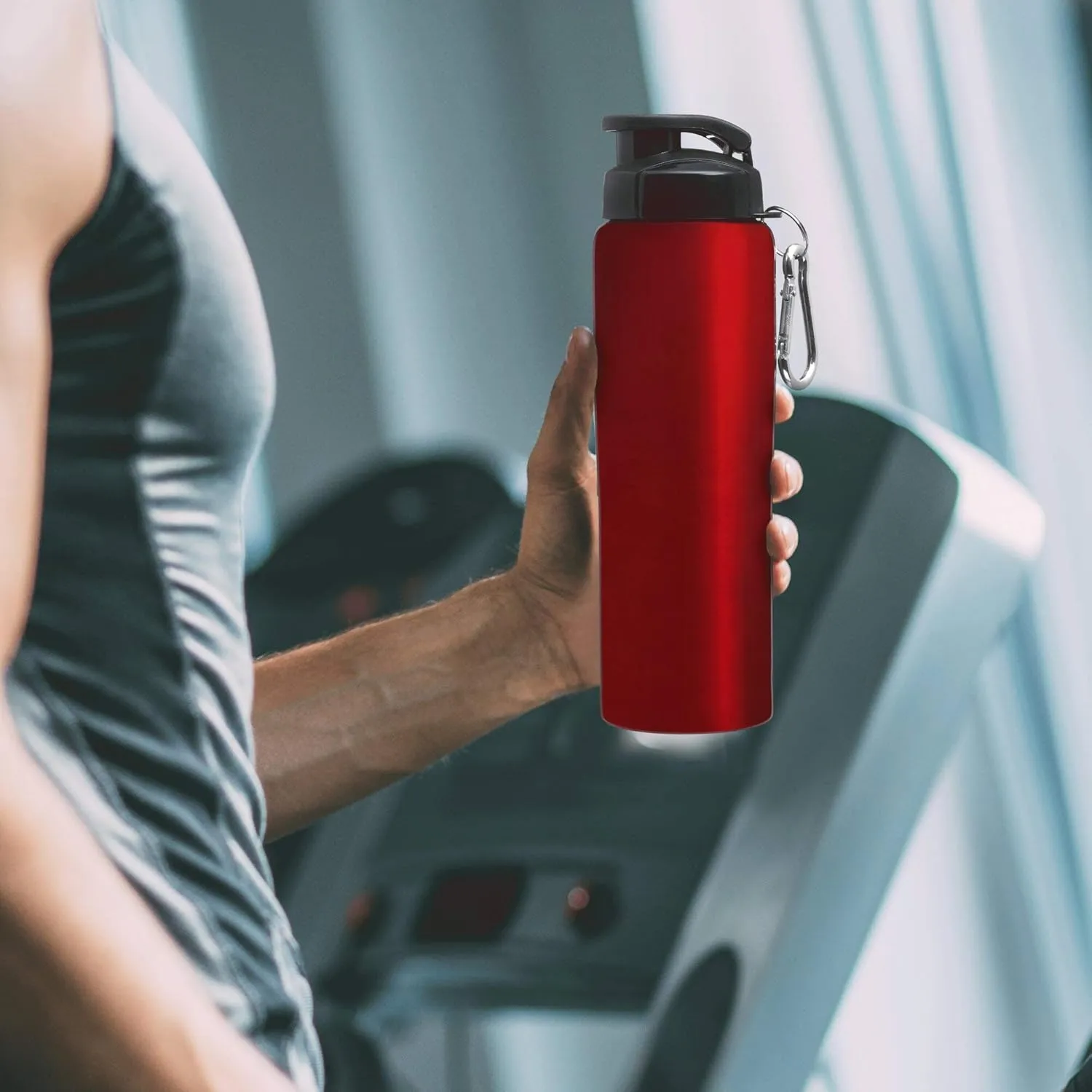 oz. Set of 6, responsible Bulk Pack - Non Insulated, Great for Gym, Hiking, Cycling, School - Red DISCOUNT PROMOS Sicilia Stainless Steel Sports Bottles 27 