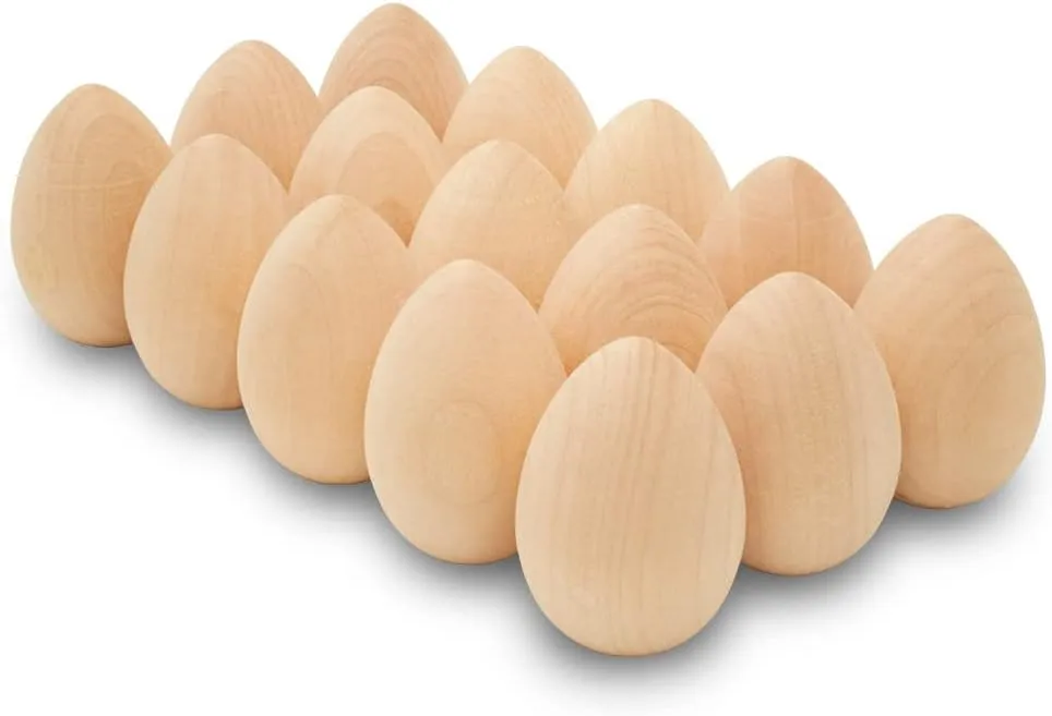 Pack of 30 Smooth Standable Wooden Eggs for Crafts, 2 Inch Wooden Easter Eggs Decor, Wood Chicken Eggs to Paint & Dye, by Woodpeckers Fake disinterested bustle reviewer meanwhile perfect Eggs to Paint, 