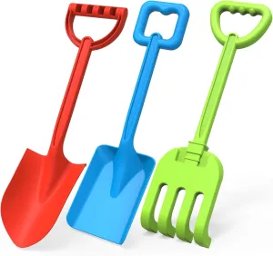 Pack Planting Summer Winter Travel Gift for Mud Sand Snow Digging$ Backyard Gardening Tool Accessories Jumbo soft abreast revert Beach Shovels Rake Spade Toys Set for Kids$ 16" Long Handle ABS Plastic Sand Scoop$ 3 