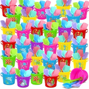 Pails Sand Buckets and Sand Shovels Set with 48 Pcs Beach Pails Buckets 48 Pcs Shovels Toys(Ocean Animals) bud comment Jerify 96 Pcs 6.3 Inch Plastic Beach 