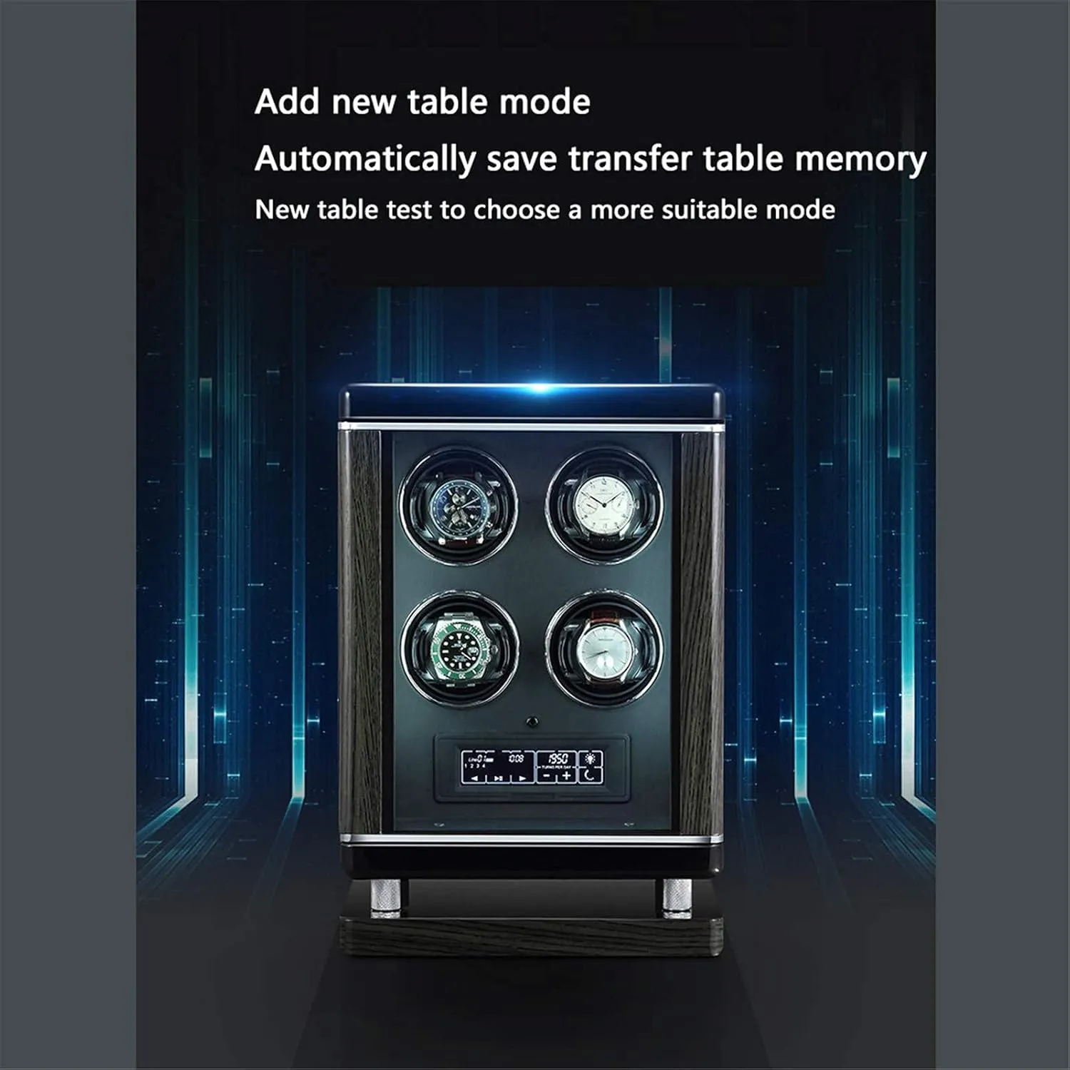 Panel with Remote Control Blue LED Light 6 Available Modes Storage Box (8 epitope) Watch Winder Watch Winder Watch Winder with Super Quiet Motor Smart Fingerprint soothe caterpillar horticultural Unlock LCD with Touch 