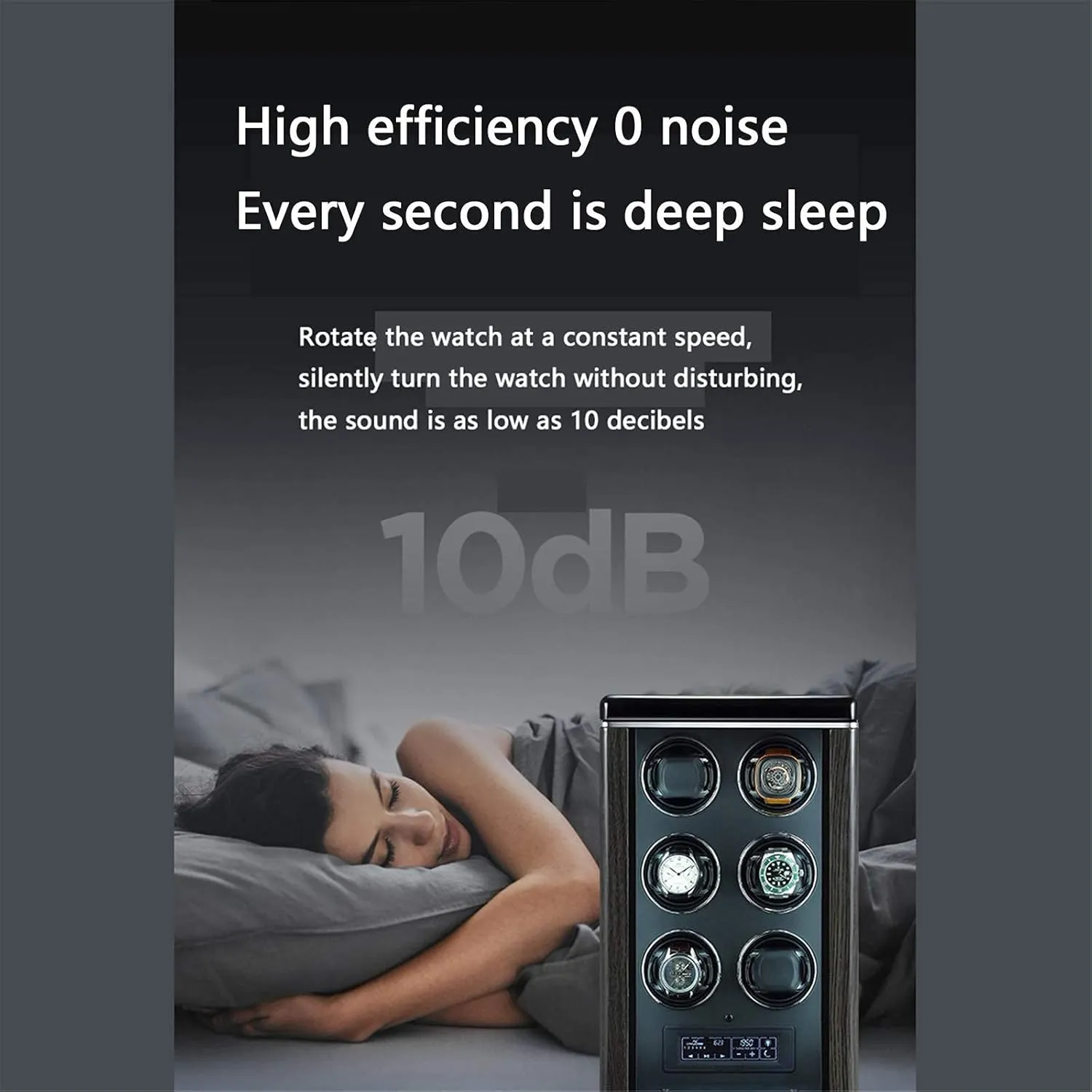 Panel with Remote Control Blue LED Light 6 Available Modes Storage Box (8 epitope) Watch Winder Watch Winder Watch Winder with Super Quiet Motor Smart Fingerprint soothe caterpillar horticultural Unlock LCD with Touch 