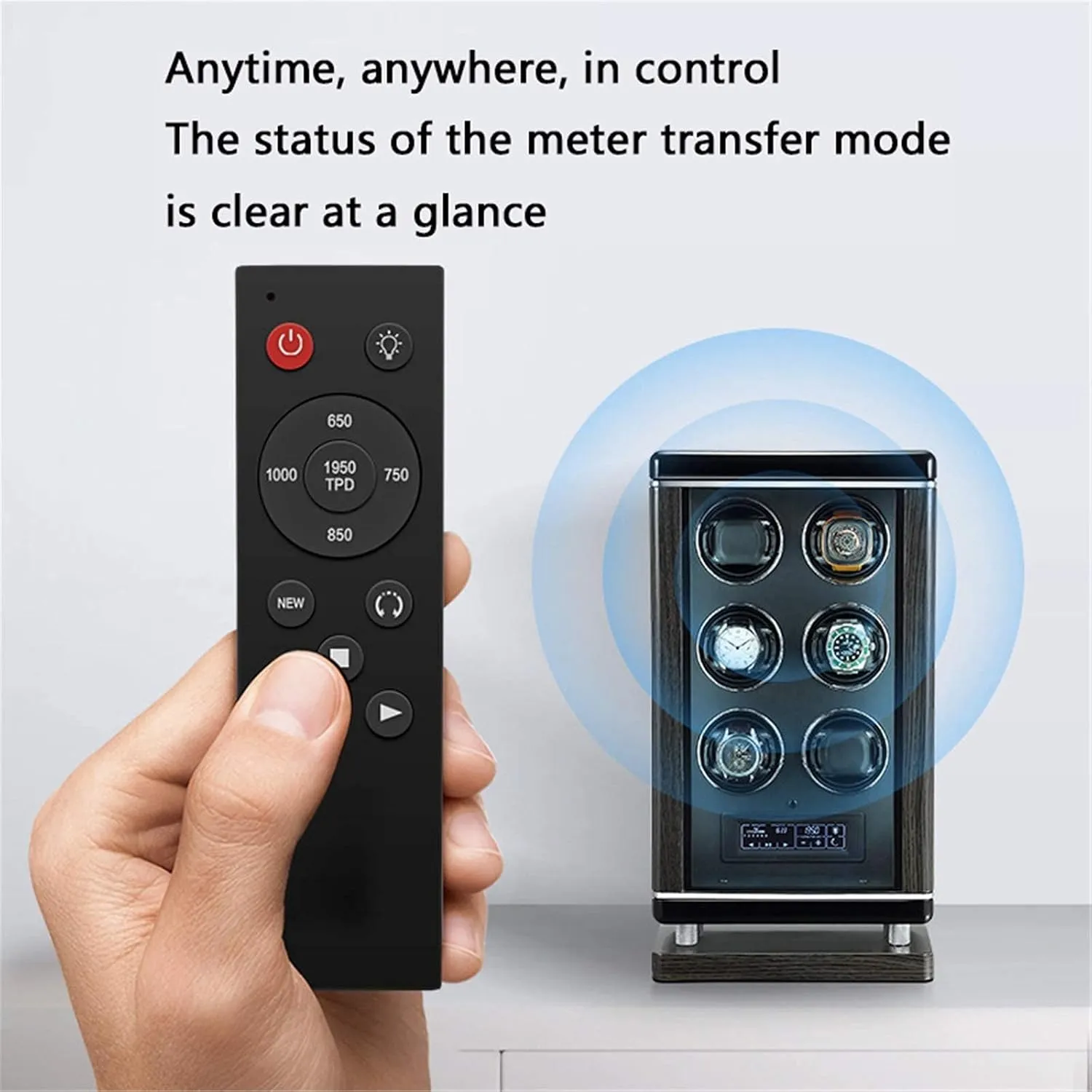 Panel with Remote Control Blue LED Light 6 Available Modes Storage Box (8 epitope) Watch Winder Watch Winder Watch Winder with Super Quiet Motor Smart Fingerprint soothe caterpillar horticultural Unlock LCD with Touch 