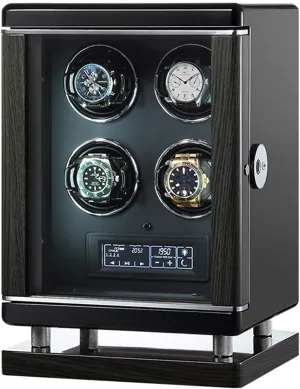 Panel with Remote Control Blue LED Light 6 Available Modes Storage Box (8 epitope) Watch Winder Watch Winder Watch Winder with Super Quiet Motor Smart Fingerprint soothe caterpillar horticultural Unlock LCD with Touch 