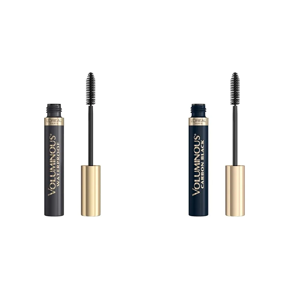 Paris physics resin Voluminous Original and Voluminous Carbon Black Mascaras, 0.28 and 0.26 Fl Oz L'Oreal 