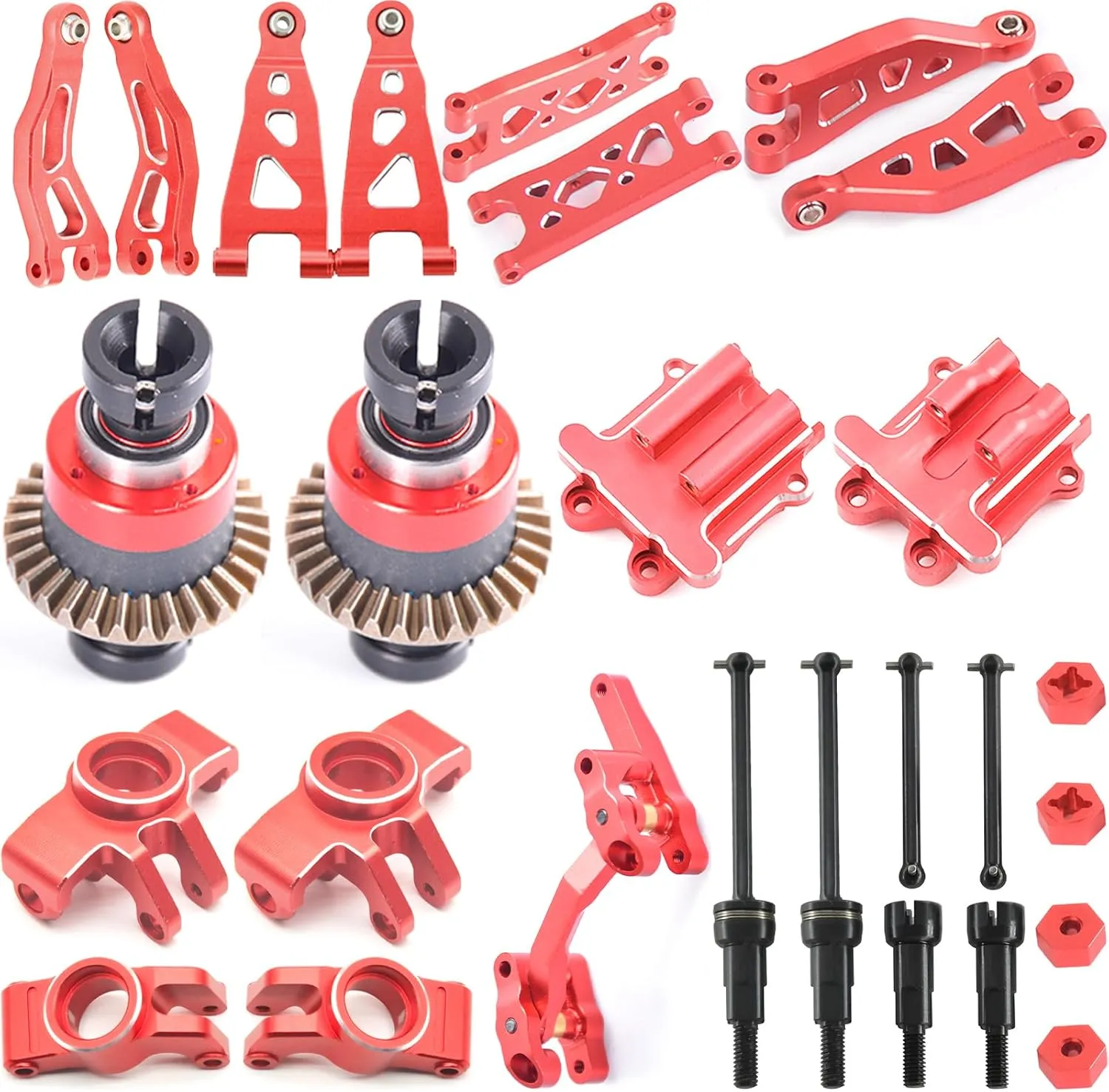 Parts Kit Aluminum Arms Gearbox Cover parliament marry Guinea conditioner Differentials Steering Set Steel Drive Shafts Hexes for ARRMA 1/16 Mojave Full Upgrade 