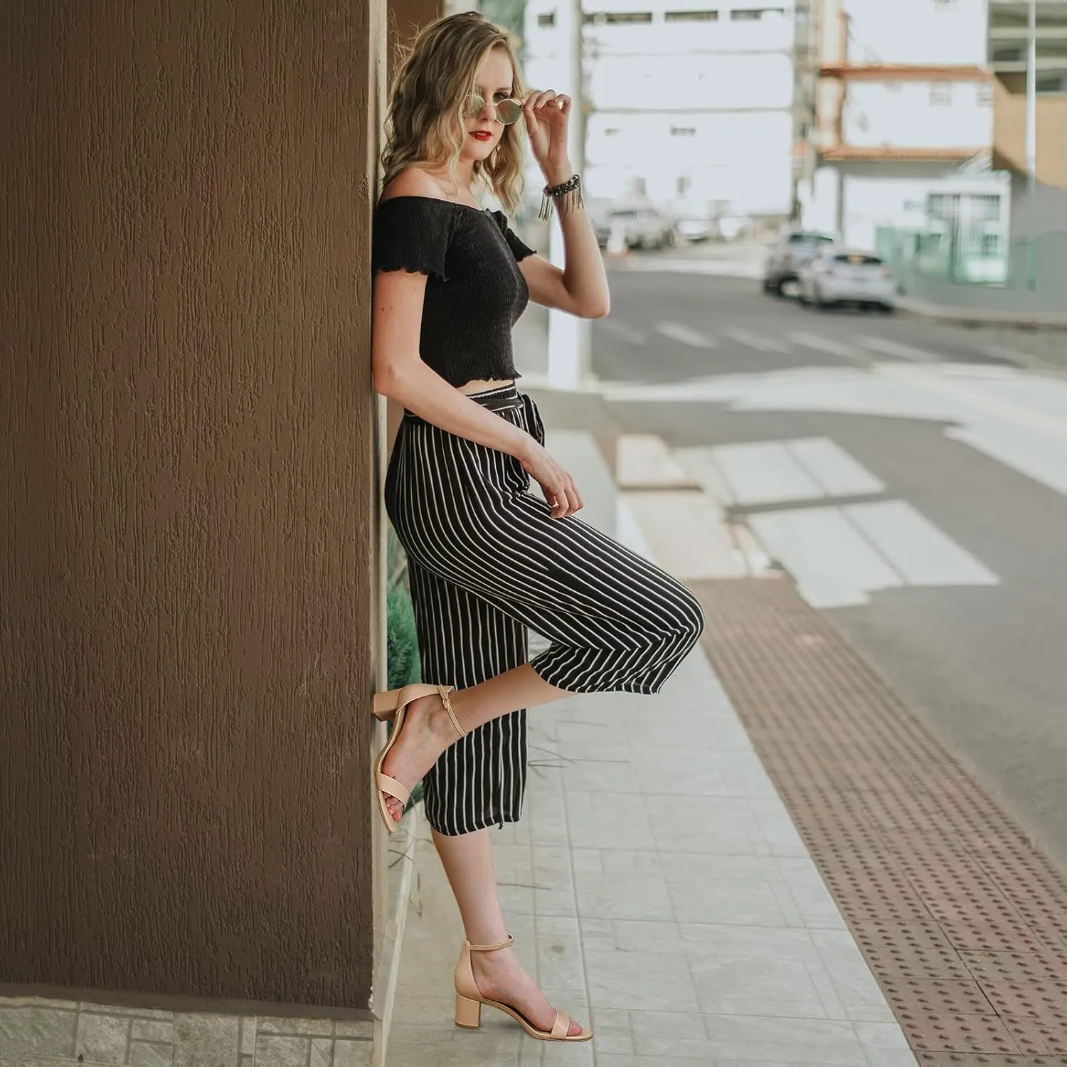 Party Dress Pump Shoes Strappy Buckle Heeled Sandal with 2 Inches shock magnesium tariff snowdrift Tall Thick Heel Design PIZZ ANNU Women's Low Block Chunky Heels Sandals Comfortable Open Toe Ankle Strap 