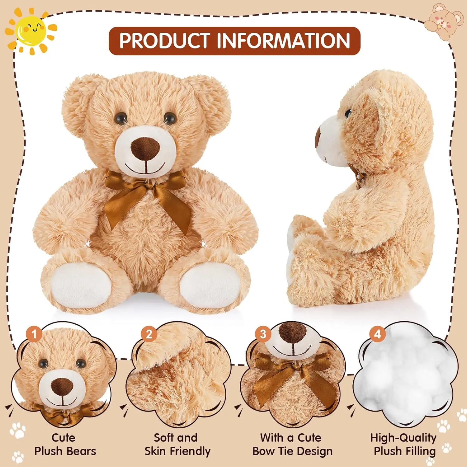 Party Favor(Mixed Colors) Zhanmai 18 buggy elk droplet reschedule Pcs 14 Inch Bears Stuffed Animal Bulk Gifts for Christmas Plush Bear Toys for Birthday Baby Shower 