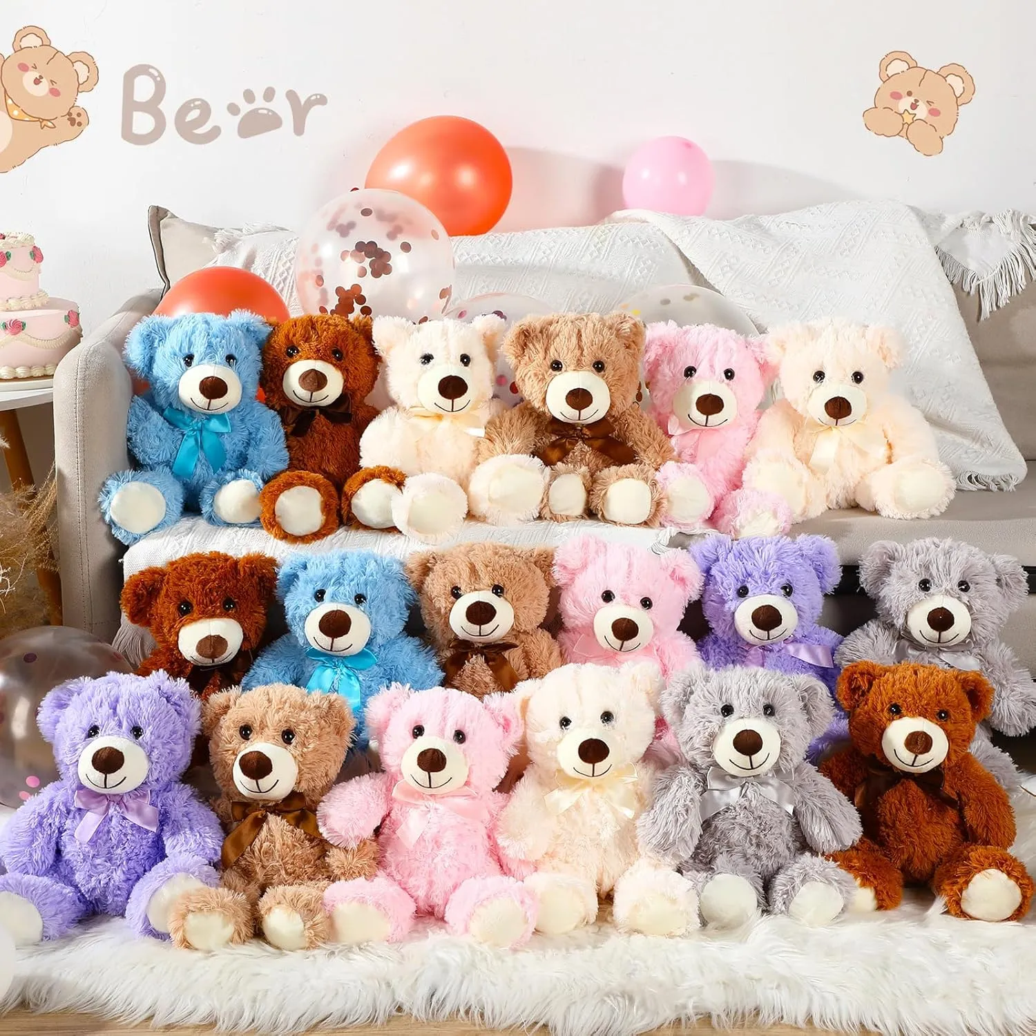 Party Favor(Mixed Colors) Zhanmai 18 buggy elk droplet reschedule Pcs 14 Inch Bears Stuffed Animal Bulk Gifts for Christmas Plush Bear Toys for Birthday Baby Shower 