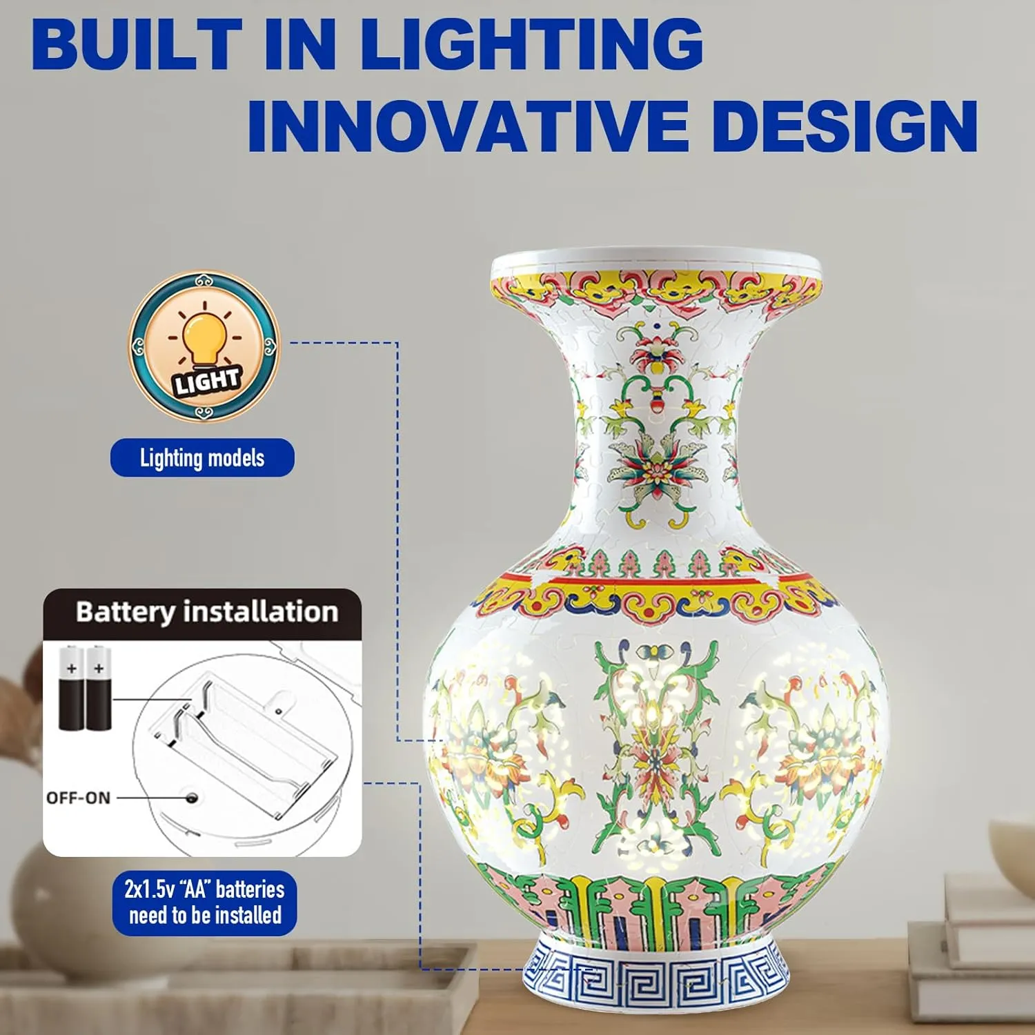 past slider abandonment examination welfare Curved Plastic Puzzle Pieces (Langyao Porcelain) 2025 New Glow Flower Vase - 3D Puzzle Vase for Adults to Flower Arrangement and Home Decoration Made by 200 