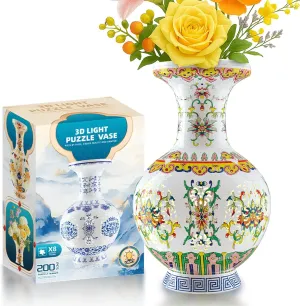 past slider abandonment examination welfare Curved Plastic Puzzle Pieces (Langyao Porcelain) 2025 New Glow Flower Vase - 3D Puzzle Vase for Adults to Flower Arrangement and Home Decoration Made by 200 