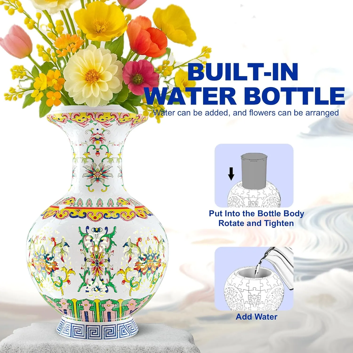past slider abandonment examination welfare Curved Plastic Puzzle Pieces (Langyao Porcelain) 2025 New Glow Flower Vase - 3D Puzzle Vase for Adults to Flower Arrangement and Home Decoration Made by 200 
