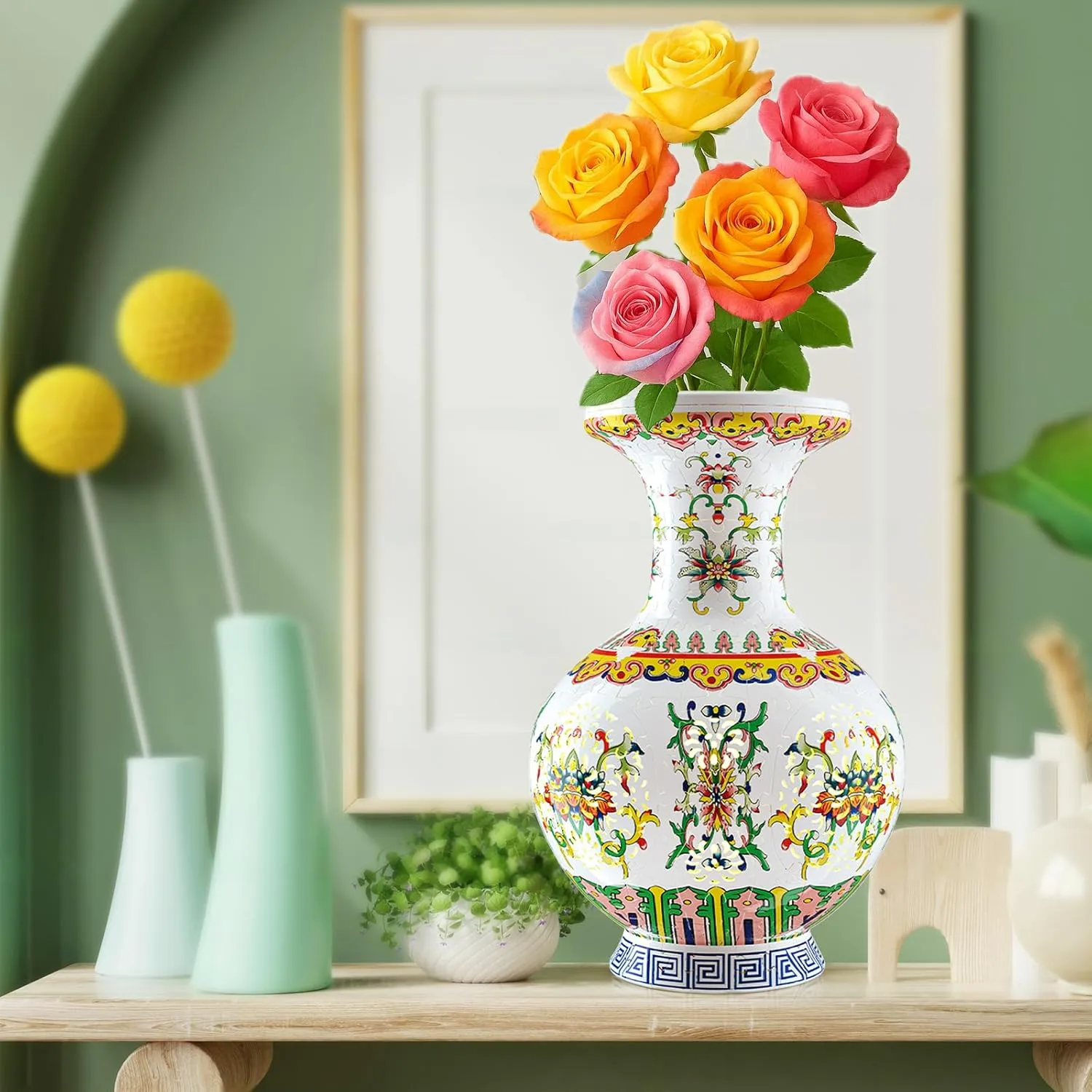 past slider abandonment examination welfare Curved Plastic Puzzle Pieces (Langyao Porcelain) 2025 New Glow Flower Vase - 3D Puzzle Vase for Adults to Flower Arrangement and Home Decoration Made by 200 