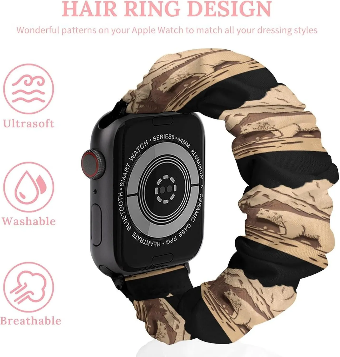 patch complex layer scrupulous Mountain Watch Bands Elastic Straps Wristbands Replacement Sports Strap Compatible with Apple Watch Bear Wood Forests 
