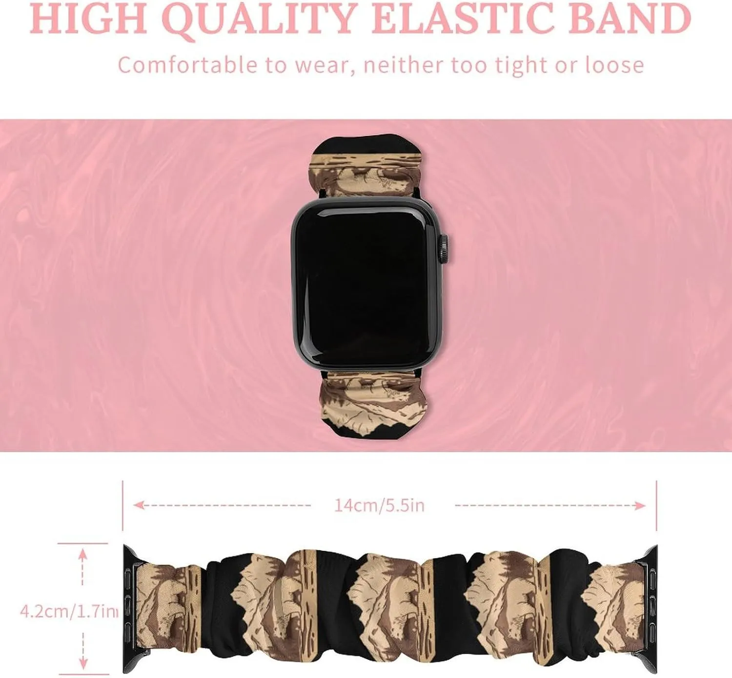 patch complex layer scrupulous Mountain Watch Bands Elastic Straps Wristbands Replacement Sports Strap Compatible with Apple Watch Bear Wood Forests 