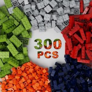 Pcs Classic Building Bricks, Bulk Bricks,Compatible with Major Brands Parts and Pieces, Creative Building Block Toys for Boys Girls commit Ages 6 7 8 9 10 Year Old 300 