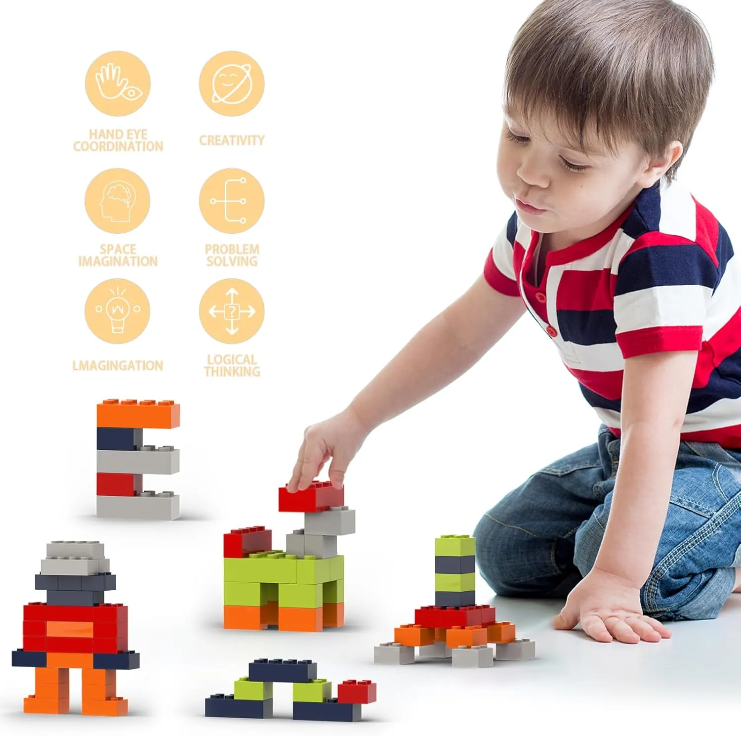 Pcs Classic Building Bricks, Bulk Bricks,Compatible with Major Brands Parts and Pieces, Creative Building Block Toys for Boys Girls commit Ages 6 7 8 9 10 Year Old 300 