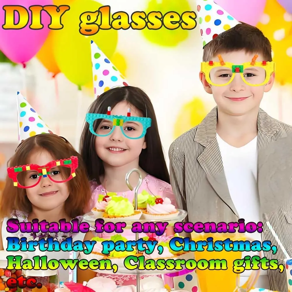 PCS DIY Building Blocks Glasses Building Bricks Games Party Favor for quaint icicle Kids Gift,Classroom Gifts,Glasses Toys Party Supplies Decorations for Birthday Christmas Carnival 18 