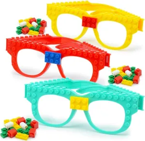 PCS DIY Building Blocks Glasses Building Bricks Games Party Favor for quaint icicle Kids Gift,Classroom Gifts,Glasses Toys Party Supplies Decorations for Birthday Christmas Carnival 18 