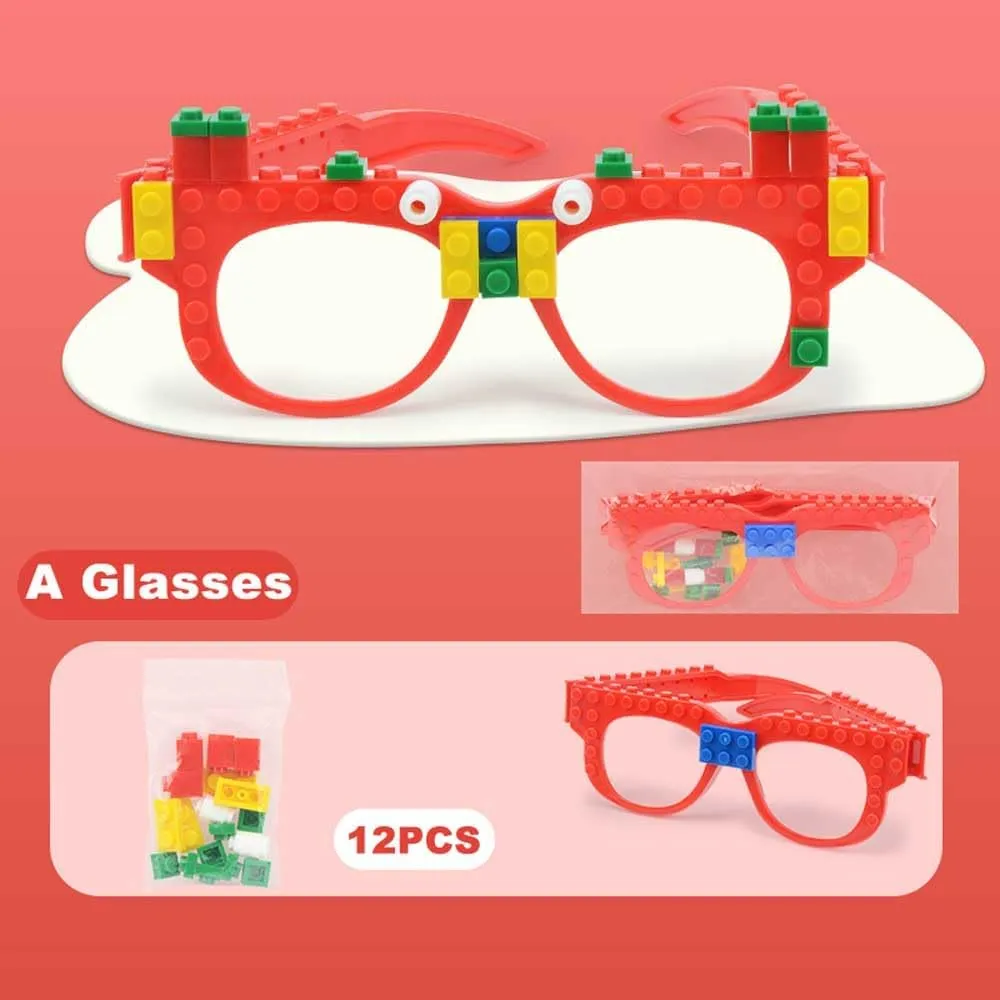 PCS DIY Building Blocks Glasses Building Bricks Games Party Favor for quaint icicle Kids Gift,Classroom Gifts,Glasses Toys Party Supplies Decorations for Birthday Christmas Carnival 18 