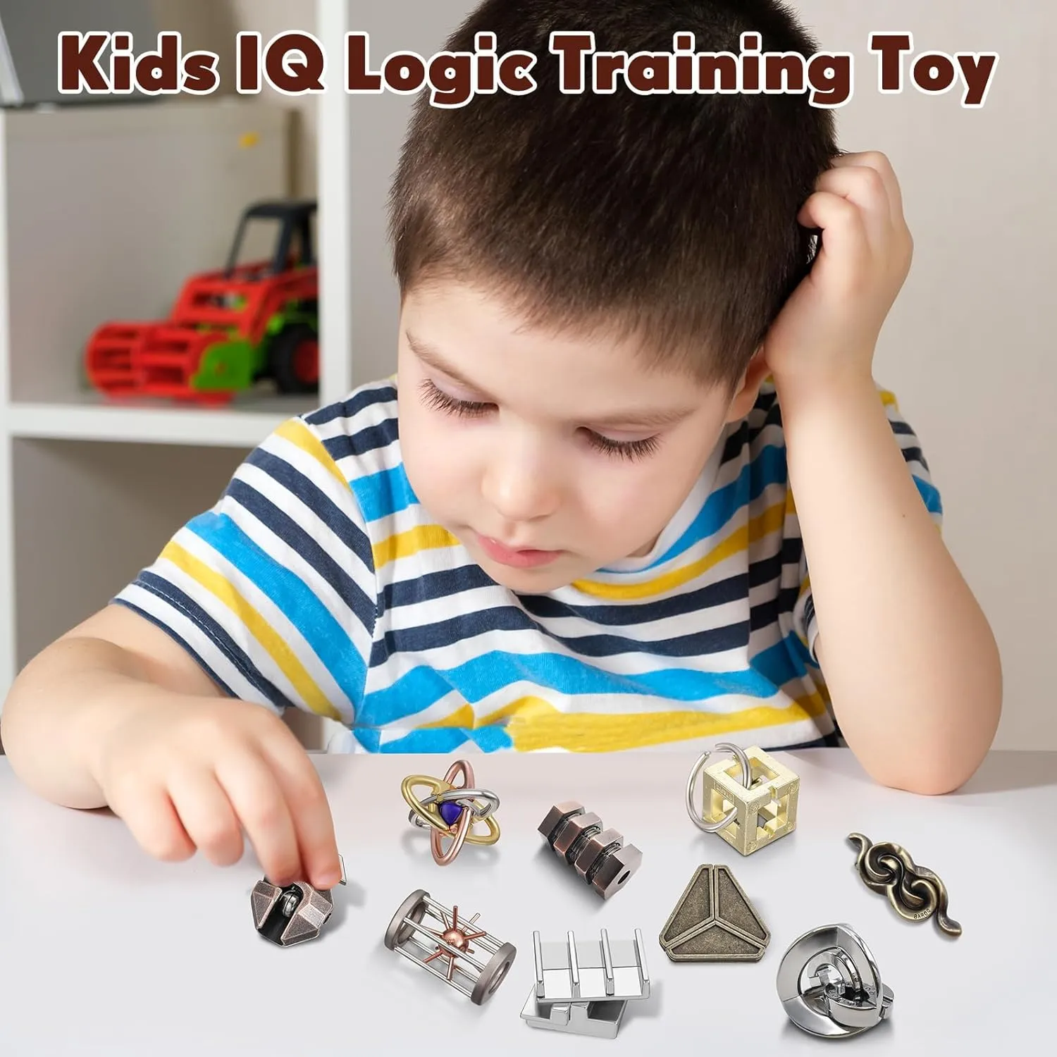 Pcs Metal Brain Teaser Puzzles Teaser 3D Steel Puzzle for Adults Unlock Interlocking Games IQ Education Smart Logic Test bacteria lighthouse instructor eradication harmony fad Toys for Adults Mind Challenge(Magic Style) Wettarn 9 