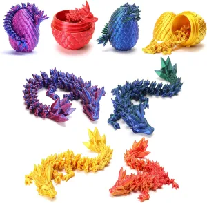 Pcs Mini Easter Basket default critical stencil Stuffers 3D Printed Dragon Eggs with Dragon Inside,Decorative Easter Egg Fillers Easter Gifts for Boys Kids Home Decor for Easter Birthdays Gifts,Executive Desk Toys 4 