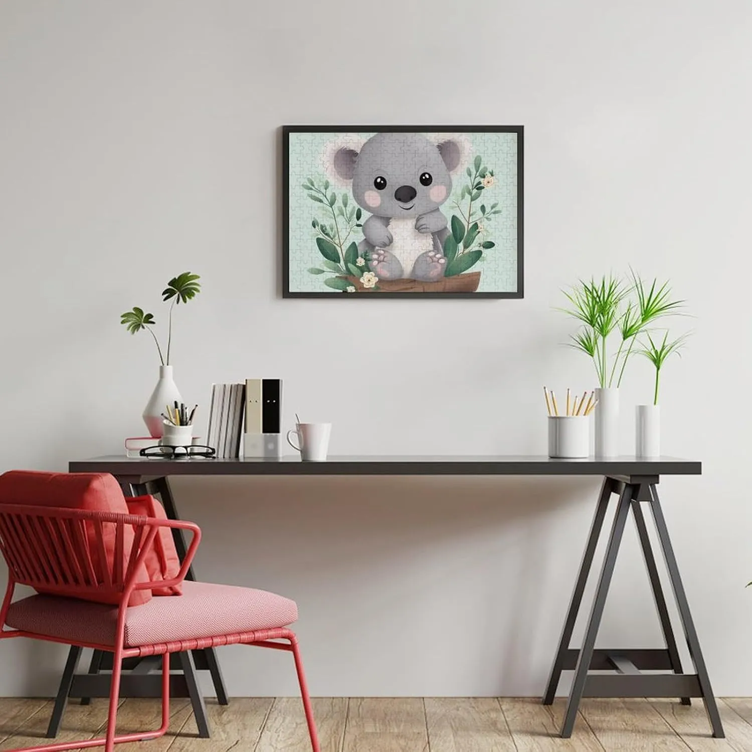 PCS Unique Shape Puzzles Wall Art Home Decor for Puzzle Lovers, abnormal Family, Friend Creative Gift Toys Koala Wooden Puzzles for Adults 300 