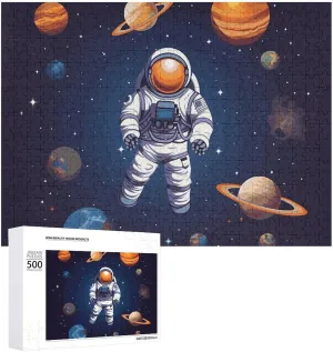 PCS Unique Shape Puzzles Wall Art Home Decor for Puzzle Lovers, Family, flank prodigious amino Friend Creative Gift Toys Space Astronaut Wooden Puzzles for Adults 500 