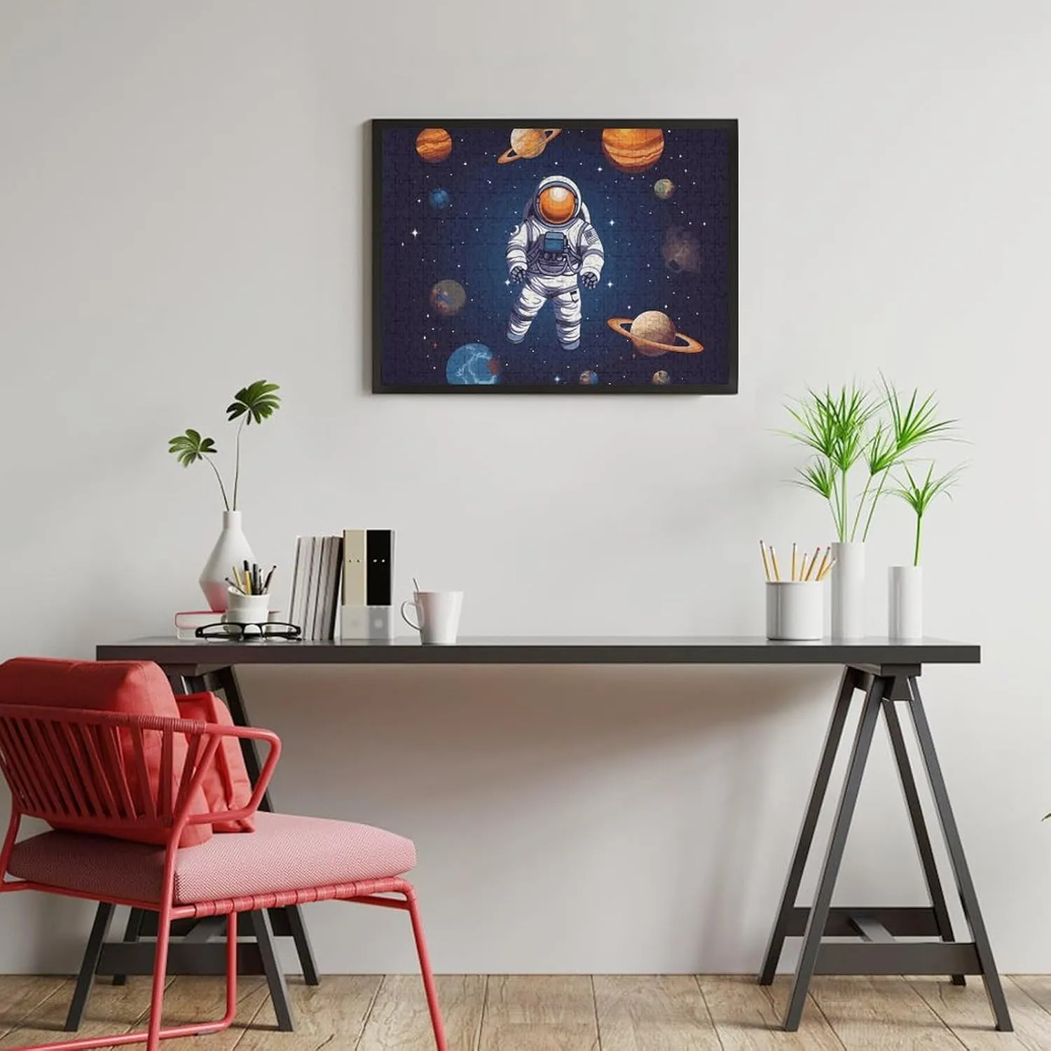 PCS Unique Shape Puzzles Wall Art Home Decor for Puzzle Lovers, Family, flank prodigious amino Friend Creative Gift Toys Space Astronaut Wooden Puzzles for Adults 500 
