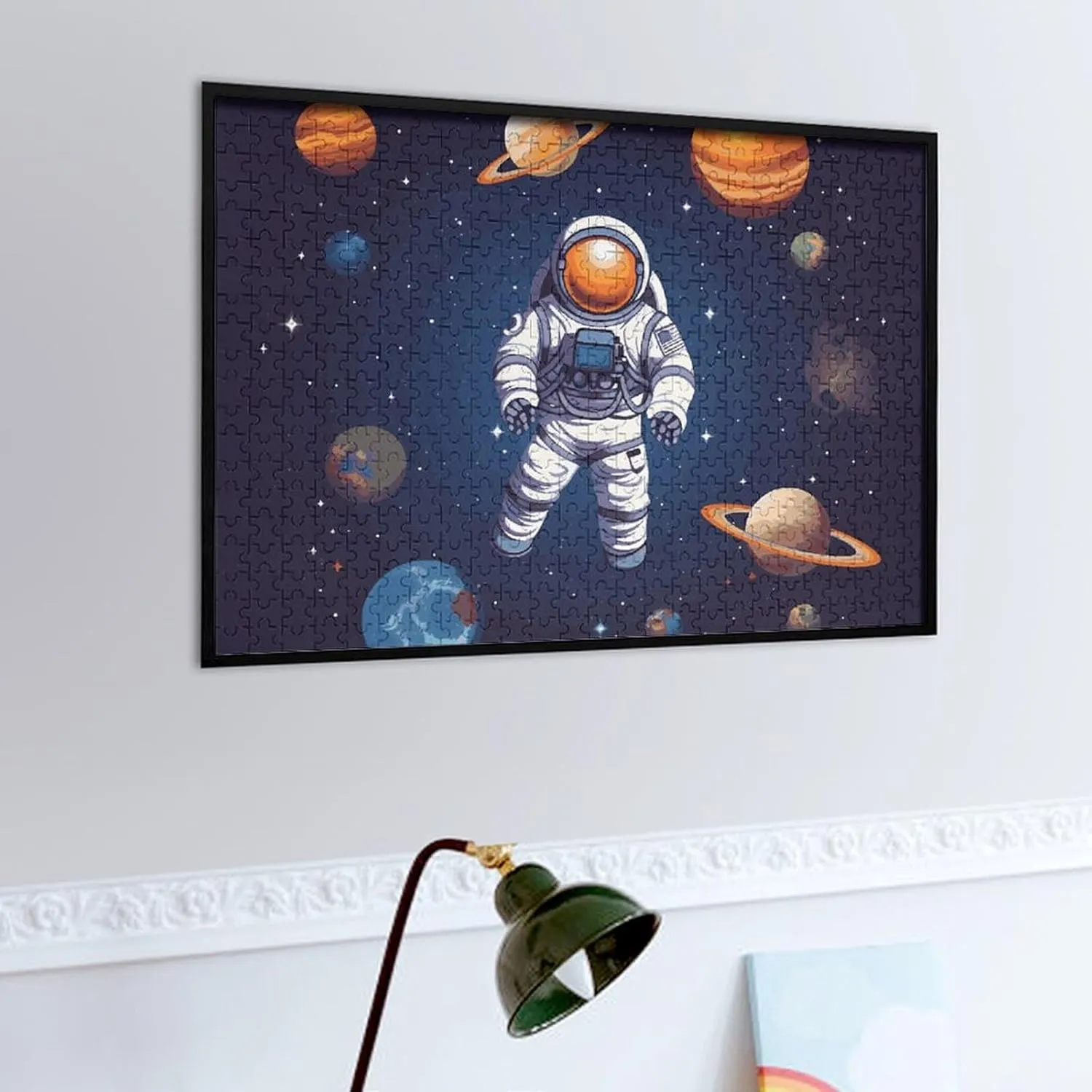 PCS Unique Shape Puzzles Wall Art Home Decor for Puzzle Lovers, Family, flank prodigious amino Friend Creative Gift Toys Space Astronaut Wooden Puzzles for Adults 500 