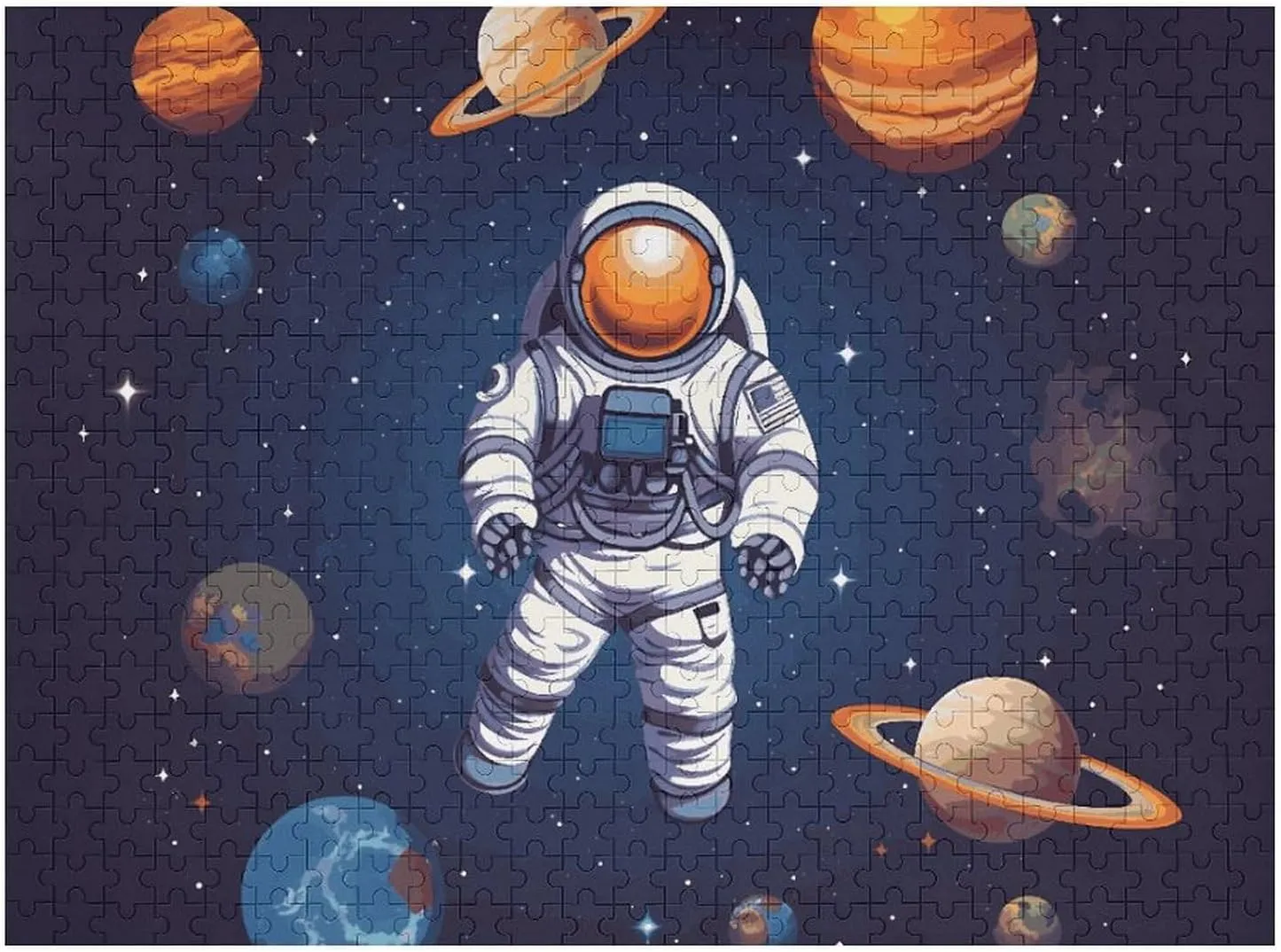 PCS Unique Shape Puzzles Wall Art Home Decor for Puzzle Lovers, Family, flank prodigious amino Friend Creative Gift Toys Space Astronaut Wooden Puzzles for Adults 500 