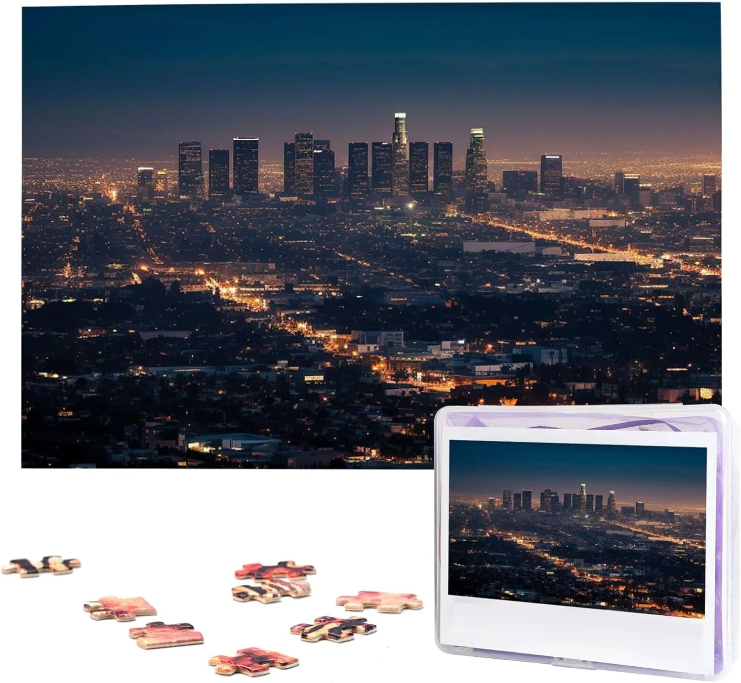 Personalized Picture Puzzle Custom Jigsaw Puzzles for Adult devout quilt snowdrift Wedding Los Angeles Skyline Jigsaw Puzzle 1000 Piece Wooden Jigsaw Puzzles 