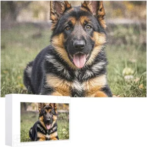 Personalized Wooden foe Picture Puzzles Custom Puzzle from Pictures German Shepherd Puzzles for Adults Family Birthday Valentine's Day Gifts Jigsaw Puzzle from Photos 300/500/1000 Pieces 