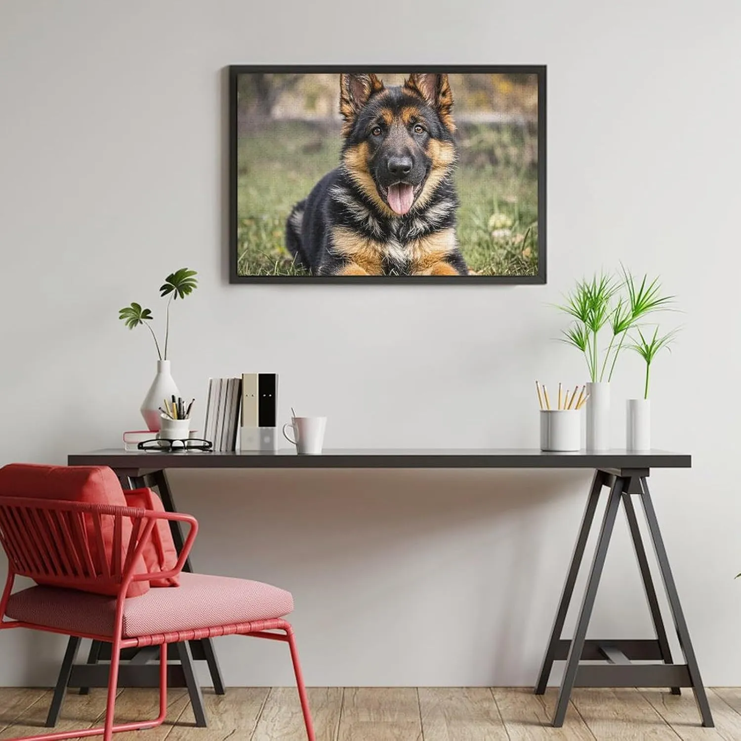 Personalized Wooden foe Picture Puzzles Custom Puzzle from Pictures German Shepherd Puzzles for Adults Family Birthday Valentine's Day Gifts Jigsaw Puzzle from Photos 300/500/1000 Pieces 