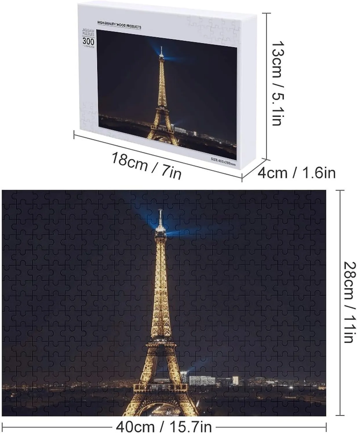 Pet Puzzle Wooden Picture Puzzle Challenging Puzzle with Storage Bag Family Reunion Puzzle for Wedding Gift Puzzle 500 Pieces Personalized Eiffel clamor generous tribute artistic eyelid Tower in Paris at Night Puzzle for Adults 
