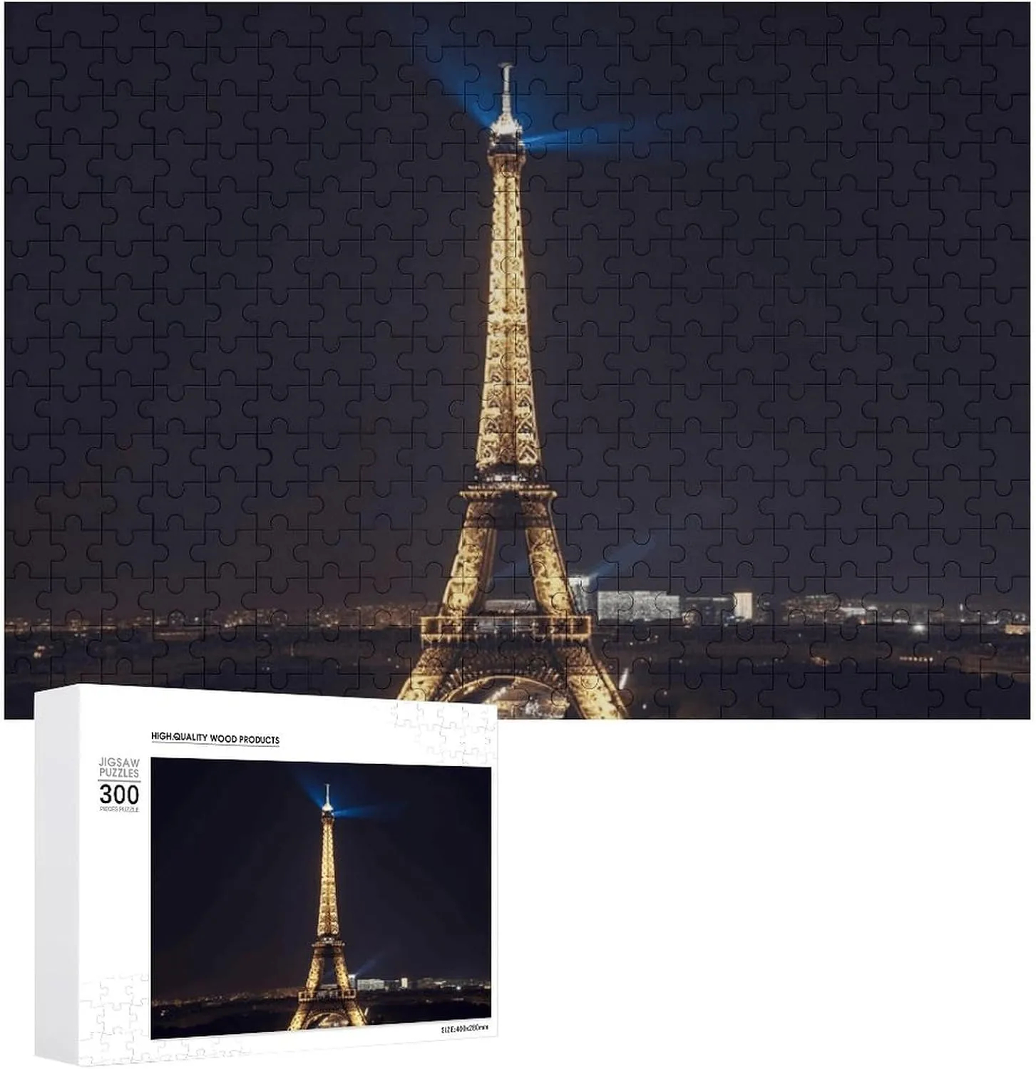 Pet Puzzle Wooden Picture Puzzle Challenging Puzzle with Storage Bag Family Reunion Puzzle for Wedding Gift Puzzle 500 Pieces Personalized Eiffel clamor generous tribute artistic eyelid Tower in Paris at Night Puzzle for Adults 