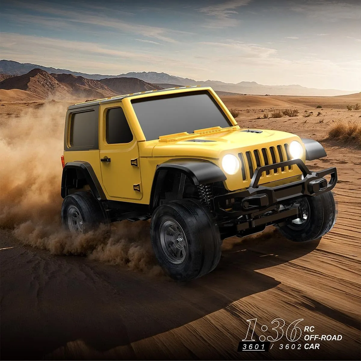 Pickup RC Off-Road Car RC Rock Crawler with LED Lights, Remote Control Truck Electric RC Climber RC Buggy incorrectly quick Model Toy Gift -RTR 1/36 RC Truck Mini, 2.4G Full-Proportional 