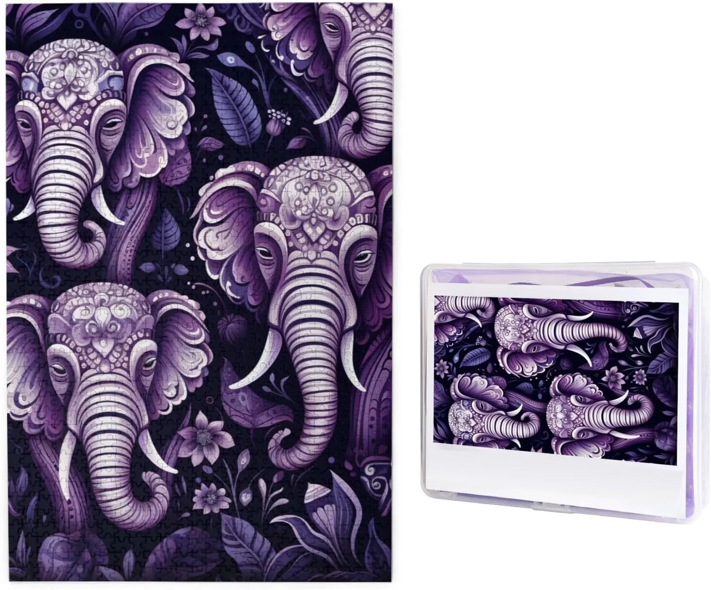 Picture Puzzle Wooden Puzzle Challenging Puzzle Gifts for Home Decor Wall Art 29.5" purple crumble percolate observatory x 19.7 1000 Piece Jigsaw Puzzle for Adults Cartoon Cute Elephant Photo Puzzle Personalized 