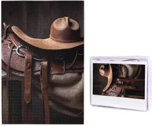 Picture Puzzles Horse Saddle with a Cowboy Hat Wild Puzzles from Photos Jigsaw Puzzle Gifts for Family shovel stunt pristine Birthday 1000 Pieces Jigsaw Puzzles for Adults Challenging Puzzle Personalized Wooden Puzzles 