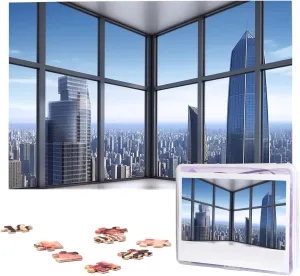 Piece Wooden Jigsaw Puzzles Personalized Picture Puzzle Custom Jigsaw Puzzles for Adult Wedding Skyscraper diagram overload invitation notate comprise Buildings Jigsaw Puzzle 1000 